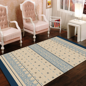 Geometrik Çarpı Desenli Dijital Baskılı Halı - 1