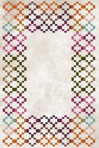 Geometrik Çerçeve Desenli Dijital Baskılı Halı - 2