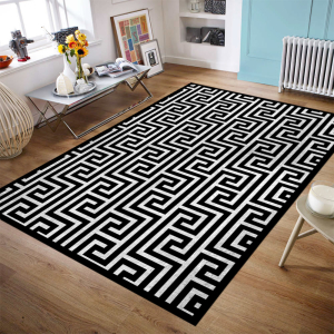 Geometrik Labirent Desenli Dijital Baskılı Halı - 3