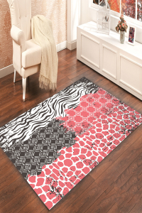 Geometrik Leopar Ve Zebra Dijital Baskılı Halı - 1