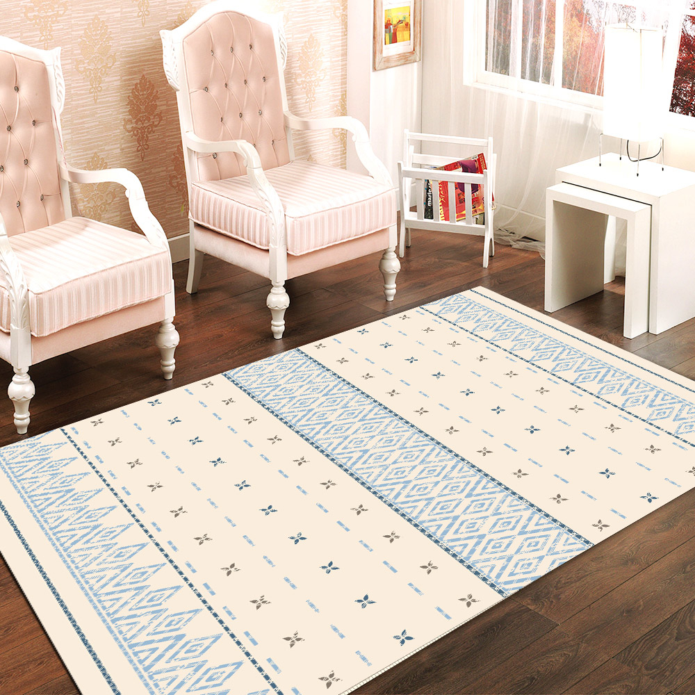 Geometrik Modern Çarpı Desenli Dijital Baskılı Halı