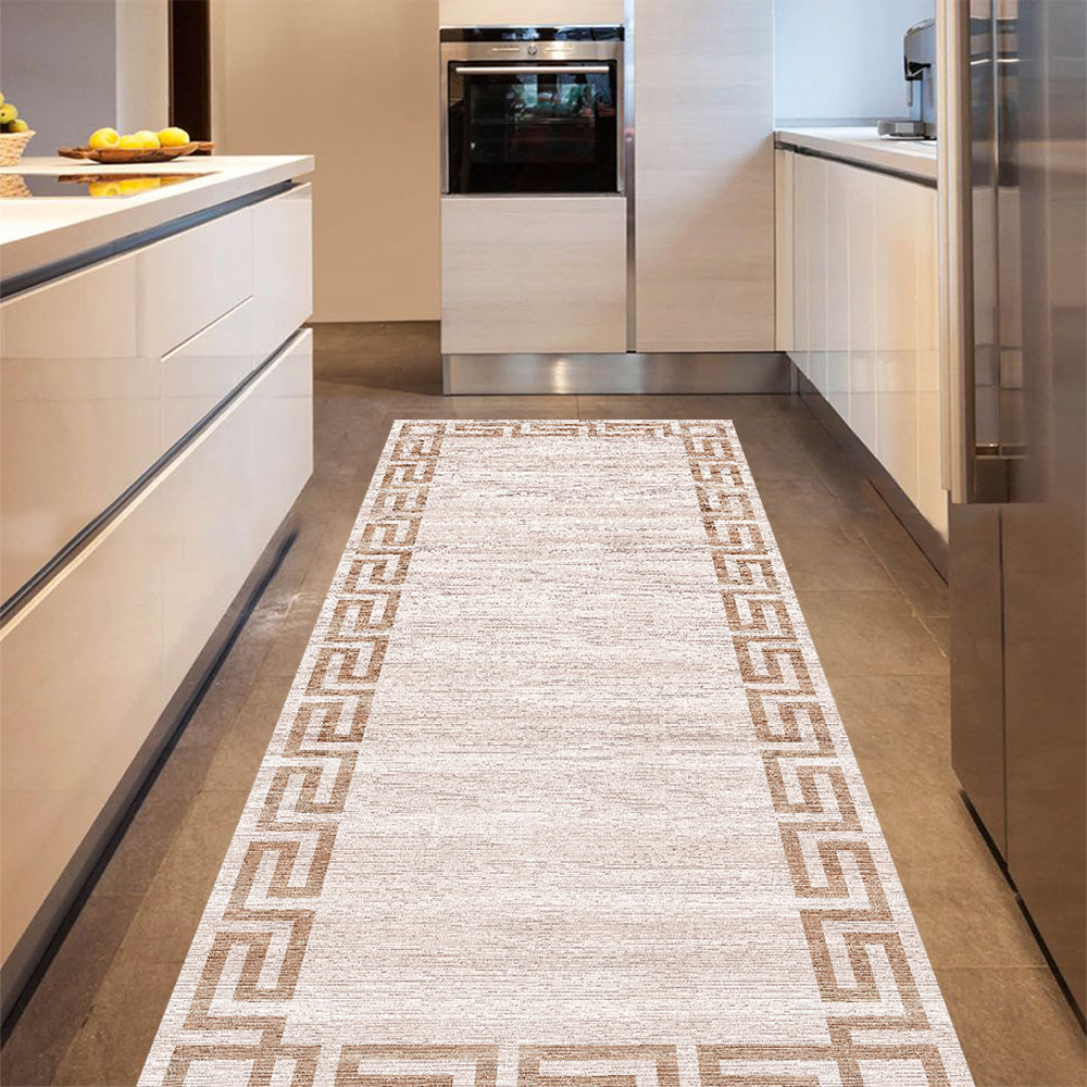 Geometrik Vizon Desenli Dijital Baskılı Halı Örtüsü HRC130