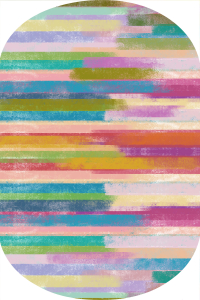 Gök Kuşağı Desenli 2'li Banyo Paspası (50x60 cm - 60x100 cm) - Thumbnail