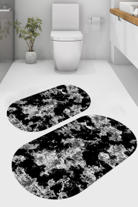 Gölge Desenli 2'li Banyo Paspası (50x60 cm - 60x100 cm) - Thumbnail