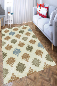 Haki Motif Desenli Dijital Baskılı Halı - 1
