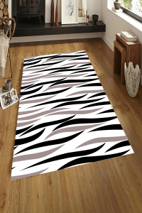 İki Renkli Zebra Tasarımlı Dijital Baskılı Halı - 1