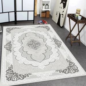İnci Motif Desenli Dijital Baskılı Halı - 1