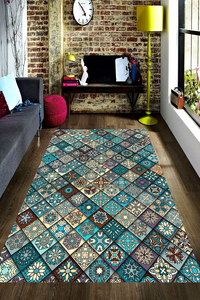 İslamik Mermer Desenleri Dijital Baskılı Halı Örtüsü HRC1999 - 1