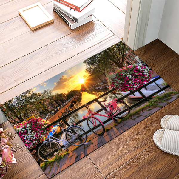 Kanal Manzarası Desenli Dijital Baskılı Halı - resmiro