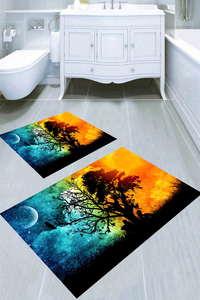 Karanlığın Birleşimi Desenli 2'li Banyo Paspası (50x60 cm - 60x100 cm) - 3