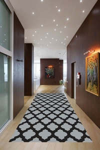 Kaymaz Dot Taban Yıkanabilir Antibakteriyel Gri Siyah Motif Yolluk MRC9001 - 1