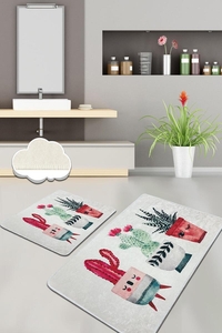 Kaymaz-dot-taban-yikanabilir-paspas (50x60 Cm - 60x100 Cm) 2' Li BRC3074 - 1