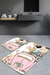 Kaymaz-dot-taban-yikanabilir-paspas (50x60 Cm - 60x100 Cm) 2' Li BRC3089 - 1