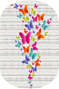 Kelebek Desenli 2'li Banyo Paspası (50x60 cm - 60x100 cm) - Thumbnail