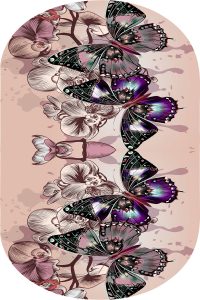 Kelebek Dünyası Desenli 2'li Banyo Paspası (50x60 cm - 60x100 cm) - Thumbnail