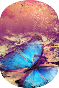 Kelebek Eskitme Desenli 2'li Banyo Paspası (50x60 cm - 60x100 cm) - Thumbnail