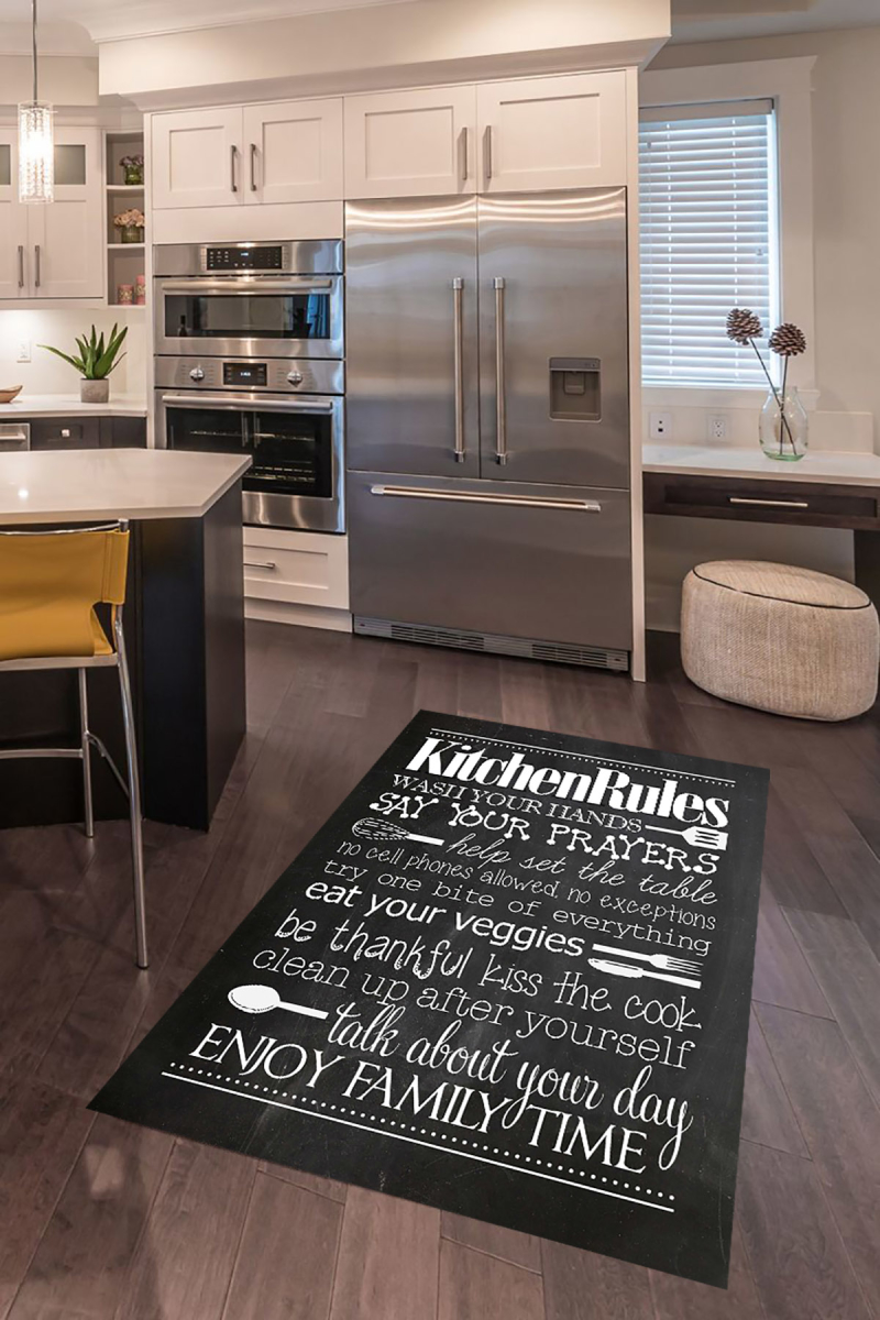 Kitchen Desenli Dijital Baskılı Halı