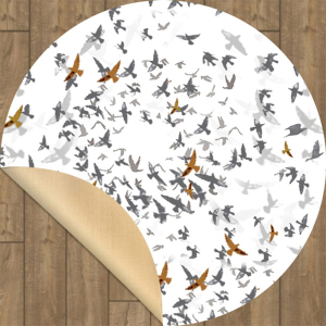 Kuş Sürüsü Desenli Dijital Baskılı Halı - Thumbnail