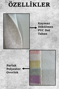 Leke Tutmaz Yıkanabilir Kaymaz Dot Taban 3'lü Klozet Takımı Mnkz6001 - 2