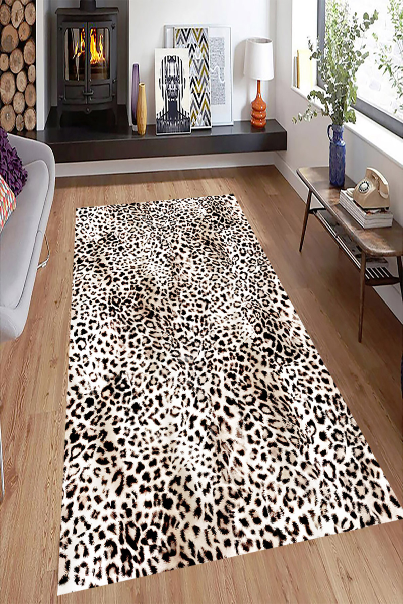 Leopar Desenli Dijital Baskılı Halı Örtüsü HRC1528