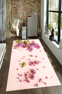 Leylak Çiçeği Desenli Dijital Baskılı Halı - 1