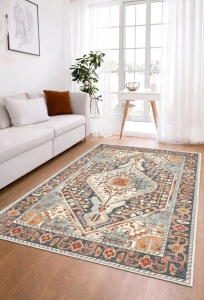 Makinede Yıkanabilir Kaymaz Taban Leke Tutmaz Salon ve Yolluk Halısı - 1
