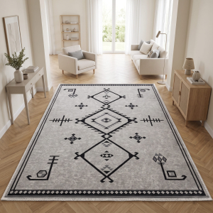 Makinede Yıkanabilir Kaymaz Taban Leke Tutmaz Salon ve Yolluk Halısı - 3