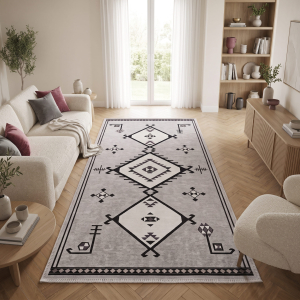 Makinede Yıkanabilir Kaymaz Taban Leke Tutmaz Salon ve Yolluk Halısı - 5