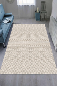 Makinede Yıkanabilir Kaymaz Taban Leke Tutmaz Etnik Desenli Salon ve Yolluk Halısı - 1