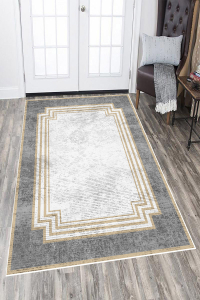 Makinede Yıkanabilir Kaymaz Taban Leke Tutmaz Mermer Desenli Salon ve Yolluk Halısı - 1