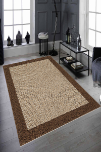Makinede Yıkanabilir Kaymaz Taban Leke Tutmaz Mozaik Desenli Salon ve Yolluk Halısı - 1