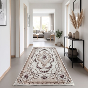 Makinede Yıkanabilir Kaymaz Taban Leke Tutmaz Salon ve Yolluk Halısı - 4