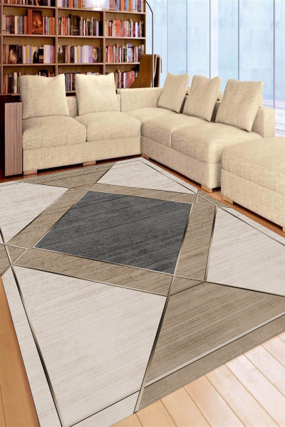 Makinede Yıkanabilir Kaymaz Taban Leke Tutmaz Şekil Desenli Salon ve Yolluk Halısı - resmiro