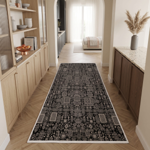 Makinede Yıkanabilir Kaymaz Taban Leke Tutmaz Salon ve Yolluk Halısı - 1
