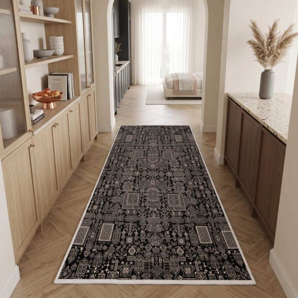 Makinede Yıkanabilir Kaymaz Taban Leke Tutmaz Salon ve Yolluk Halısı - resmiro