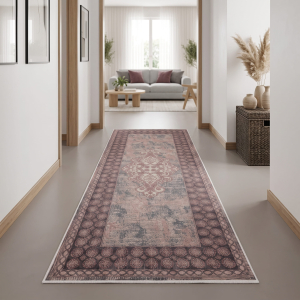 Makinede Yıkanabilir Kaymaz Taban Leke Tutmaz Salon ve Yolluk Halısı - 4