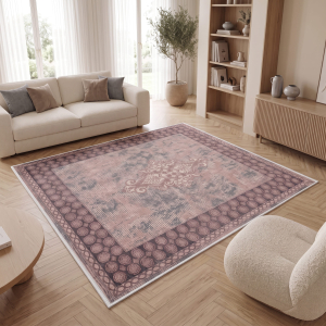 Makinede Yıkanabilir Kaymaz Taban Leke Tutmaz Salon ve Yolluk Halısı - 5
