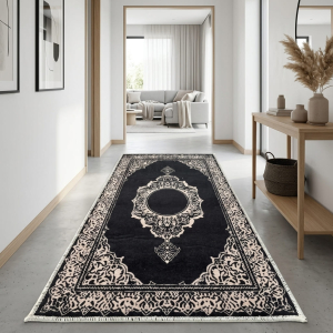 Makinede Yıkanabilir Kaymaz Taban Leke Tutmaz Salon ve Yolluk Halısı - 4