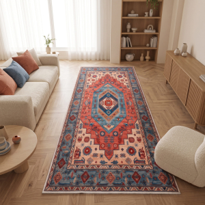 Makinede Yıkanabilir Kaymaz Taban Leke Tutmaz Salon ve Yolluk Halısı - 2