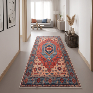 Makinede Yıkanabilir Kaymaz Taban Leke Tutmaz Salon ve Yolluk Halısı - 5