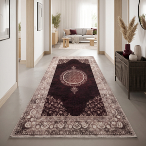 Makinede Yıkanabilir Kaymaz Taban Leke Tutmaz Salon ve Yolluk Halısı - 4