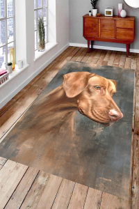 Masum Köpek Portresi Dijital Baskılı Halı - 3