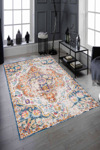 Mat Eskitme Kilim Desenli Dijital Baskılı Halı - 1