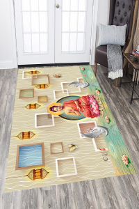Meditasyon Desenli Dijital Baskılı Halı - 1