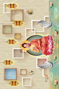 Meditasyon Desenli Dijital Baskılı Halı - 2