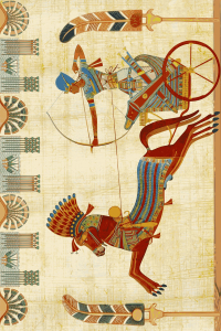 Mısır Sanatı Desenli Dijital Baskılı Halı - Thumbnail