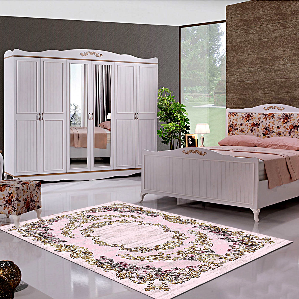 Modern Çiçek Desenli Dijital Baskılı Halı Örtüsü HRC25