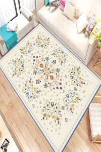 Modern Çiçek Motifleri Tasarımlı Dijital Baskılı Halı - 1