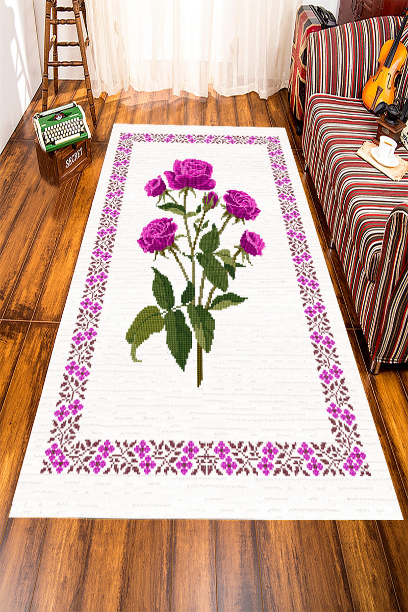 Modern Motif Desenli Dijital Baskılı Halı Örtüsü HRC1568