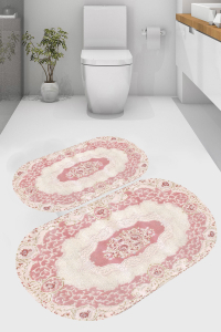 Modern Motifli 2'li Banyo Paspası (50x60 cm - 60x100 cm) - 5